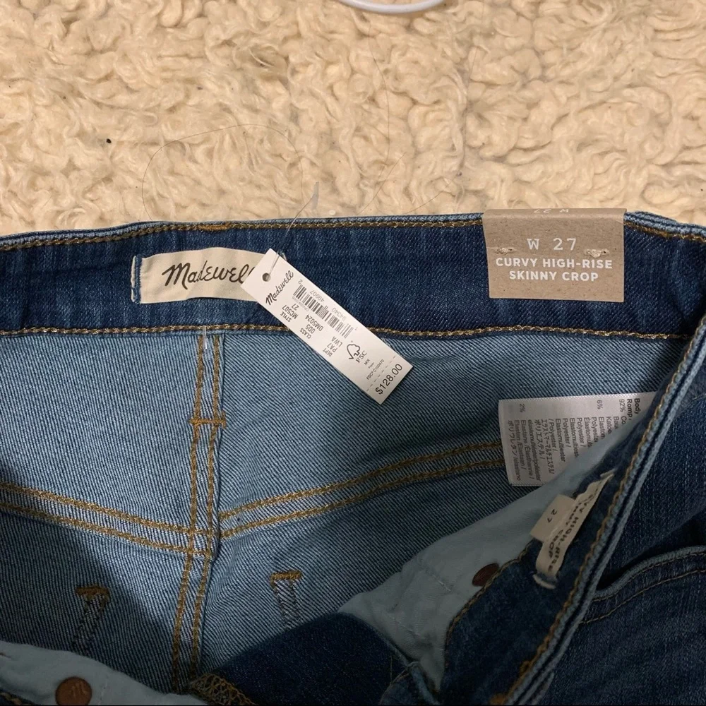 Madewell curvy high waist skinny crop denim jeans NEW - Picture 4 of 6